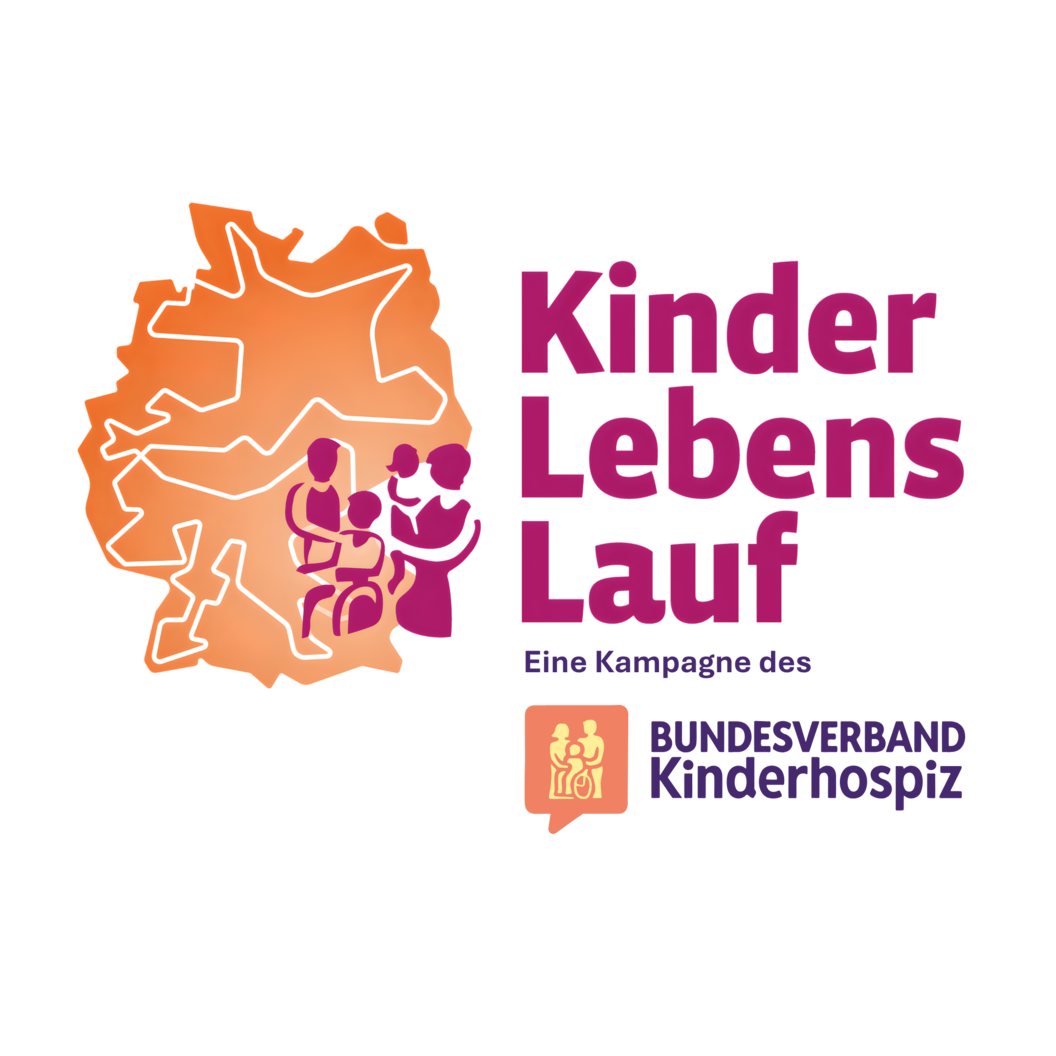 Logo mit stilisierten Figuren und dem Text 'Kinder Lebens Lauf'